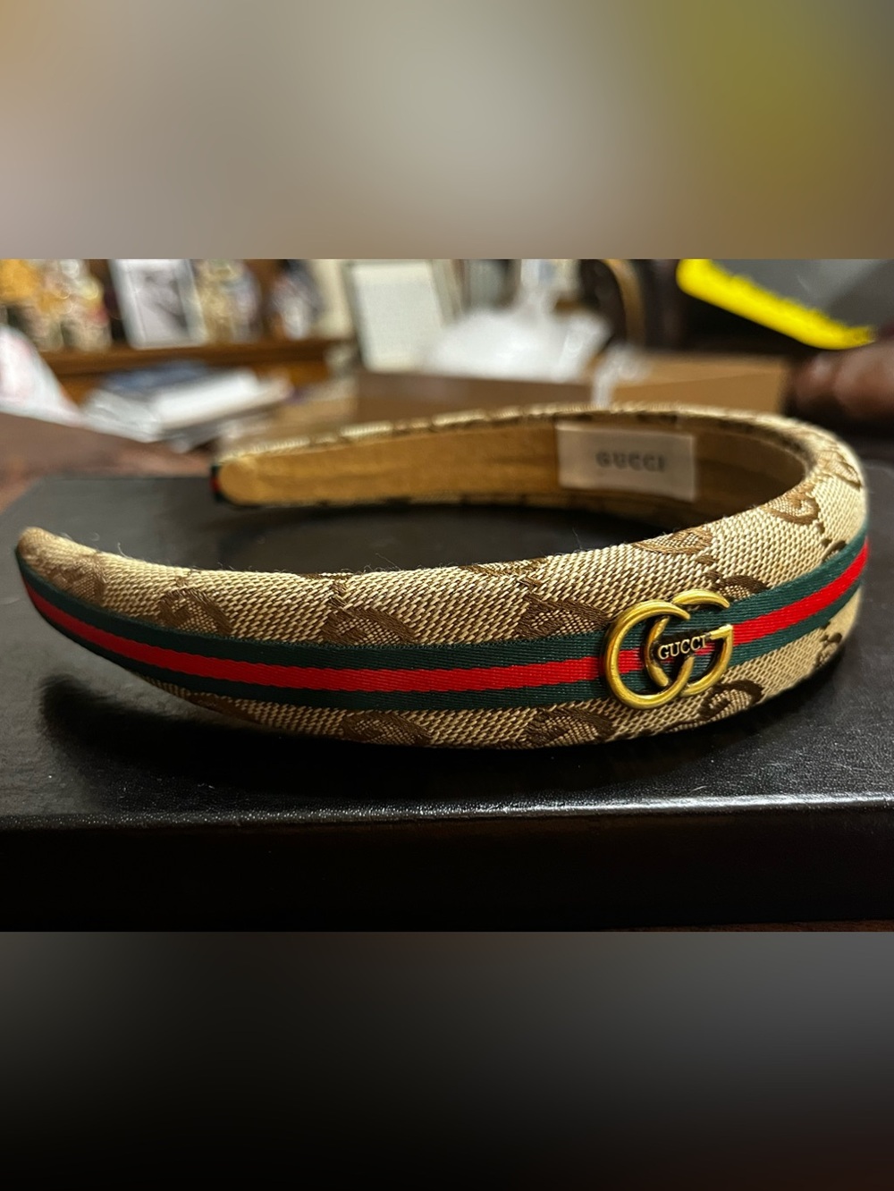 Double GG Designer Signature Brown Letter Logo Headband